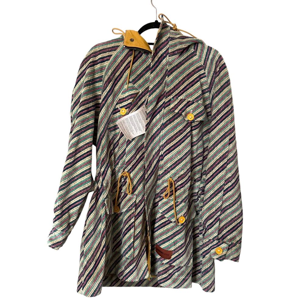 M MISSONI Limited Edition Striped‎ Hooded Parka NWT Sz Large